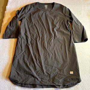 Topo Designs Global Pullover Womens Black 3/4 Sleeve Tunic Dress Size L Nylon